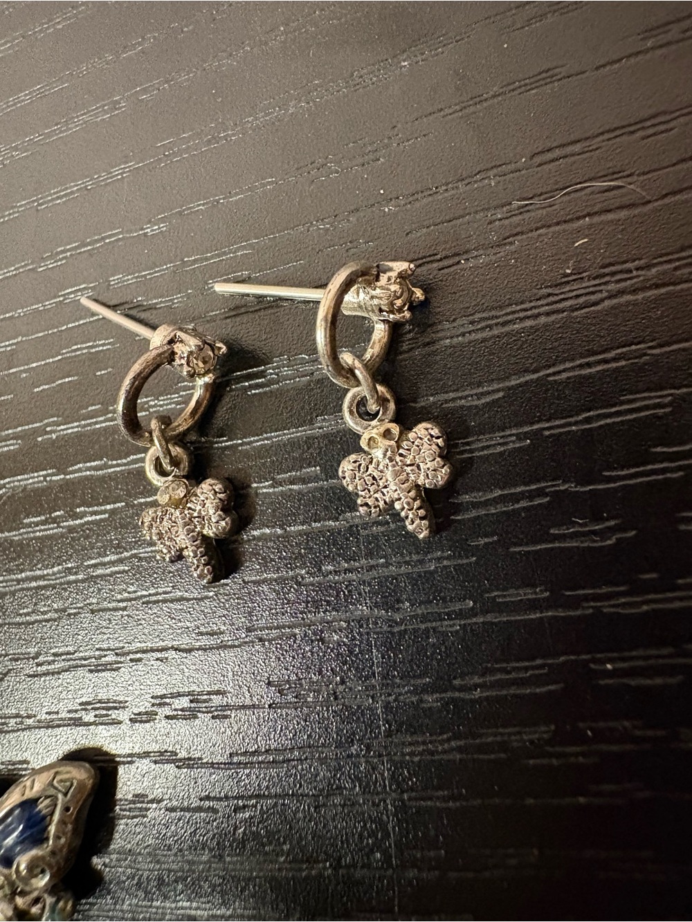 Silver Tone Enamel Dragonfly Dangle Earrings & Butterfly Stud Earrings Lot - Picture 4 of 6